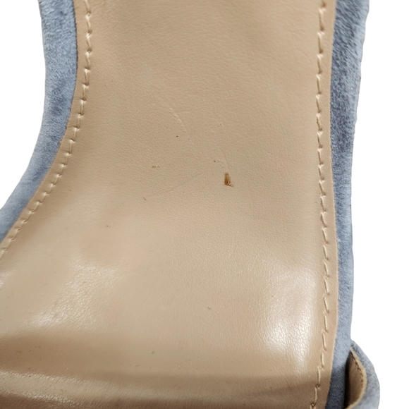 Steve Madden Carrson Suede Heels Gray Open Toe Ankle Strap Preppy Size 9.5M - Picture 8 of 8